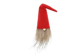 Flaskdekoration- S&ouml;t tomte med sk&auml;gg (R&ouml;d)