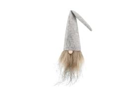 Flaskdekoration- S&ouml;t tomte med sk&auml;gg (Gr&aring;)