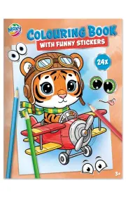 M&aring;larbok med klisterm&auml;rken Tiger