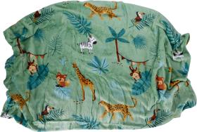 Pl&auml;d med djungelmotiv - Gr&ouml;n