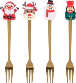 Dessertbestick med julmotiv (Dessertgafflar)