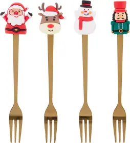 Dessertbestick med julmotiv (Dessertgafflar)