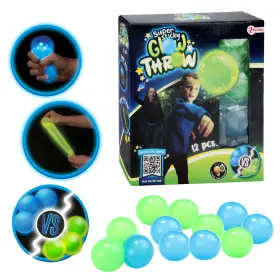 Glow in the dark klämbollar 12-pack