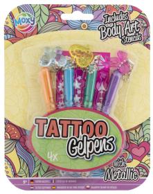 Tatuerings gelpennor i 4-pack - Metallic