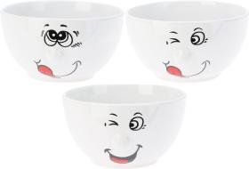 Skålar i 6-pack "Funny Faces"