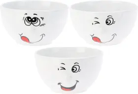 Skålar i 6-pack "Funny Faces"