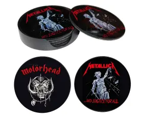 Glasunderlägg 4-pack METALLICA/MOTÖRHEAD