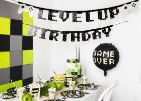 Partybanner "LEVEL UP BIRTHDAY" -Gamer