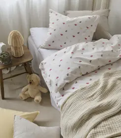 B&auml;ddset 2-delar - Hj&auml;rtrud beige