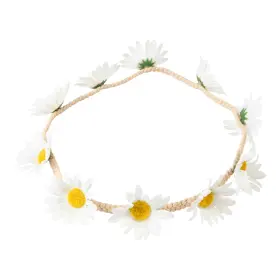 H&aring;rband - Vita blommor