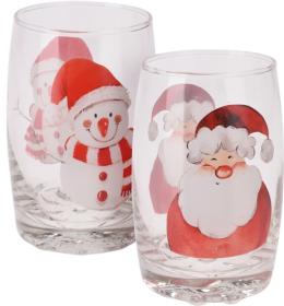 2-pack dricksglas -Tomte & snögubbe