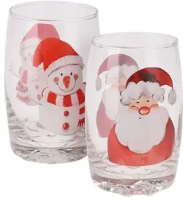 2-pack dricksglas -Tomte & snögubbe