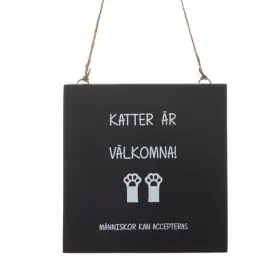 Trätavla -Katter är välkomna