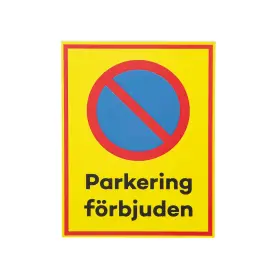 Förbjudet skylt -Parkering förbjuden