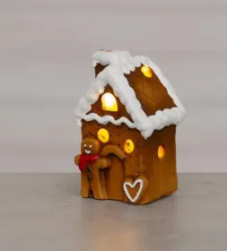 LED-Pepparkakshus med pepparkaka