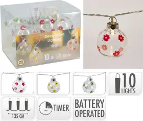 Ljusslinga blommiga kulor 10-LED