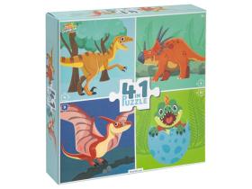 Pussel 4-i-1 Dinosauriemotiv