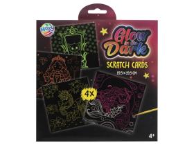 Scratch Cards Glow in the Dark 4-pack (Rosa f&ouml;rp)