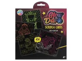 Scratch Cards Glow in the Dark 4-pack (Rosa f&ouml;rp)