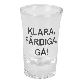 Snapsglas med text