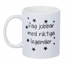 Porslinsmugg - Jag jobbar med legender