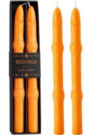 Kronljus 2-pack - Orange h&auml;xfingrar