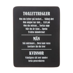 Tavla -Toalettregler f&ouml;r m&auml;n vs kvinnor