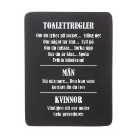Tavla -Toalettregler f&ouml;r m&auml;n vs kvinnor