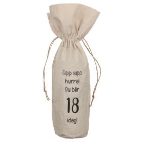 Presentp&aring;se f&ouml;r flaska -Sipp sipp hurra! 18 &aring;r