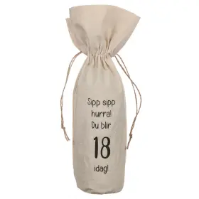 Presentp&aring;se f&ouml;r flaska -Sipp sipp hurra! 18 &aring;r