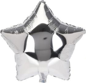 Stj&auml;rnformad Folieballong i silver