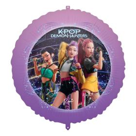 Rund folieballong KPop Demon Hunters