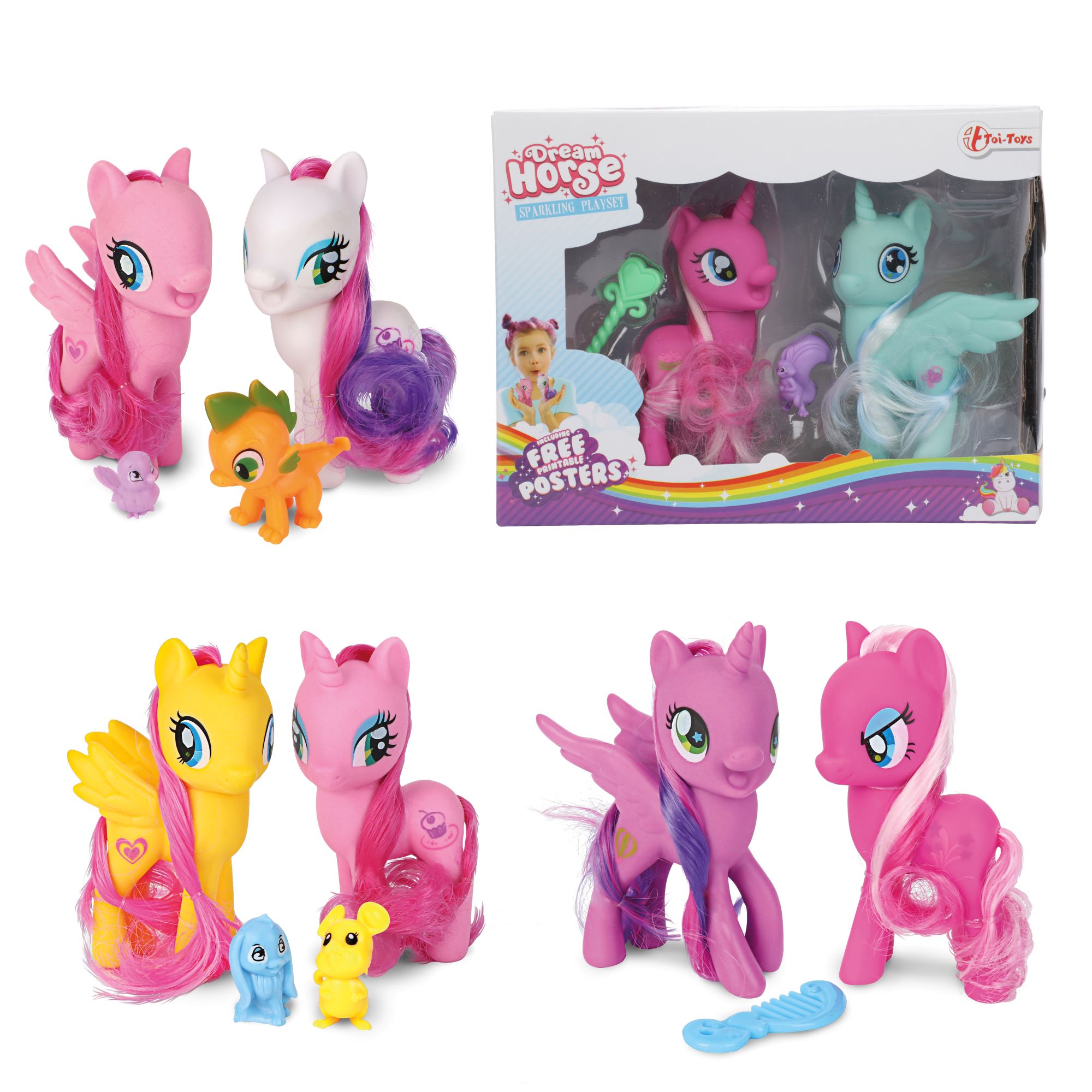 Leksakshästar "Dream Horse" (Rosa & vit)
