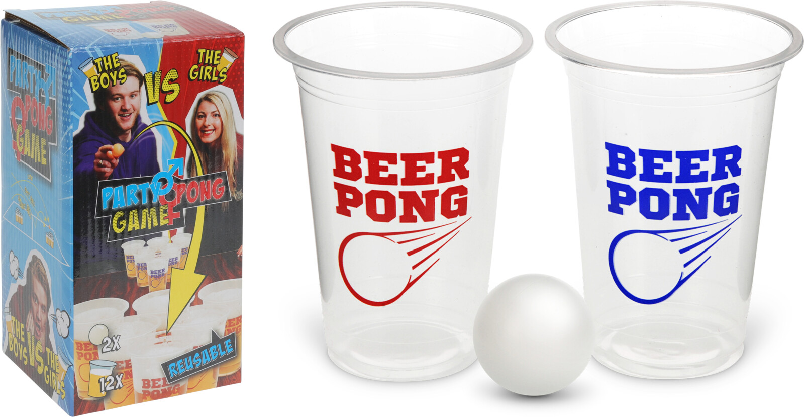 Partyspel Beer Pong - Boys VS Girls