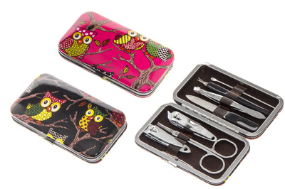 Manikyr set med ugglemotiv (Rosa)