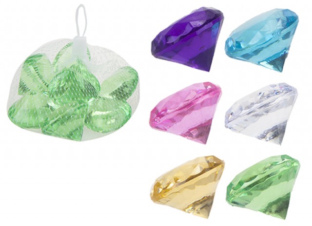 Dekorationsstenar Diamanter (Ljusblå)