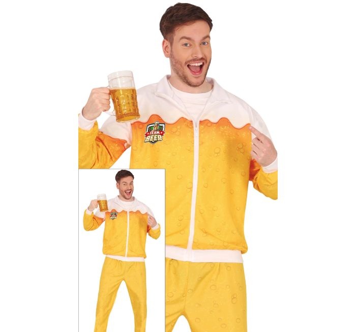 Maskeraddräkt träningsoverall -Team Beer (L (52-54))
