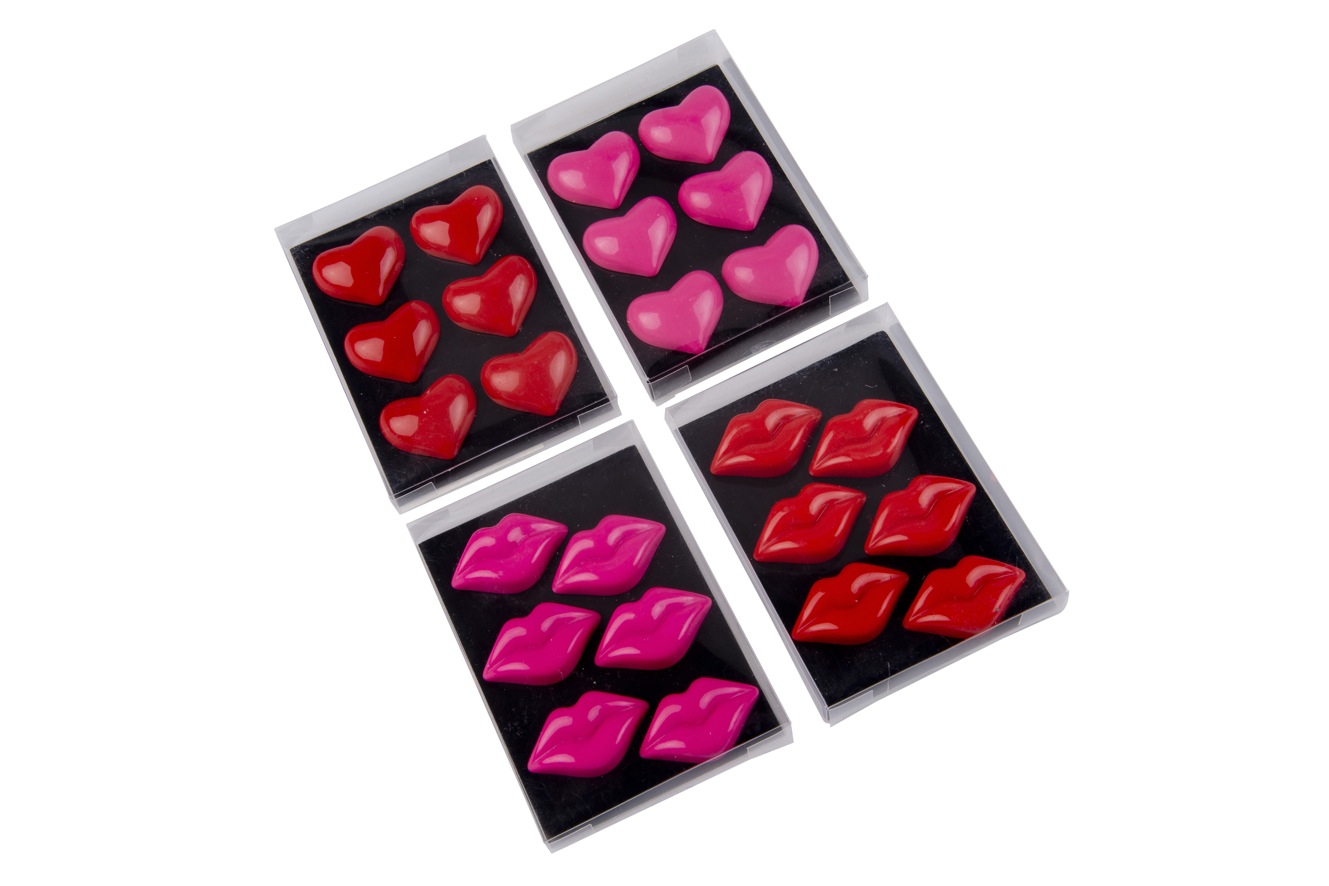 Kylskåpsmagneter 6-pack (röda munnar)