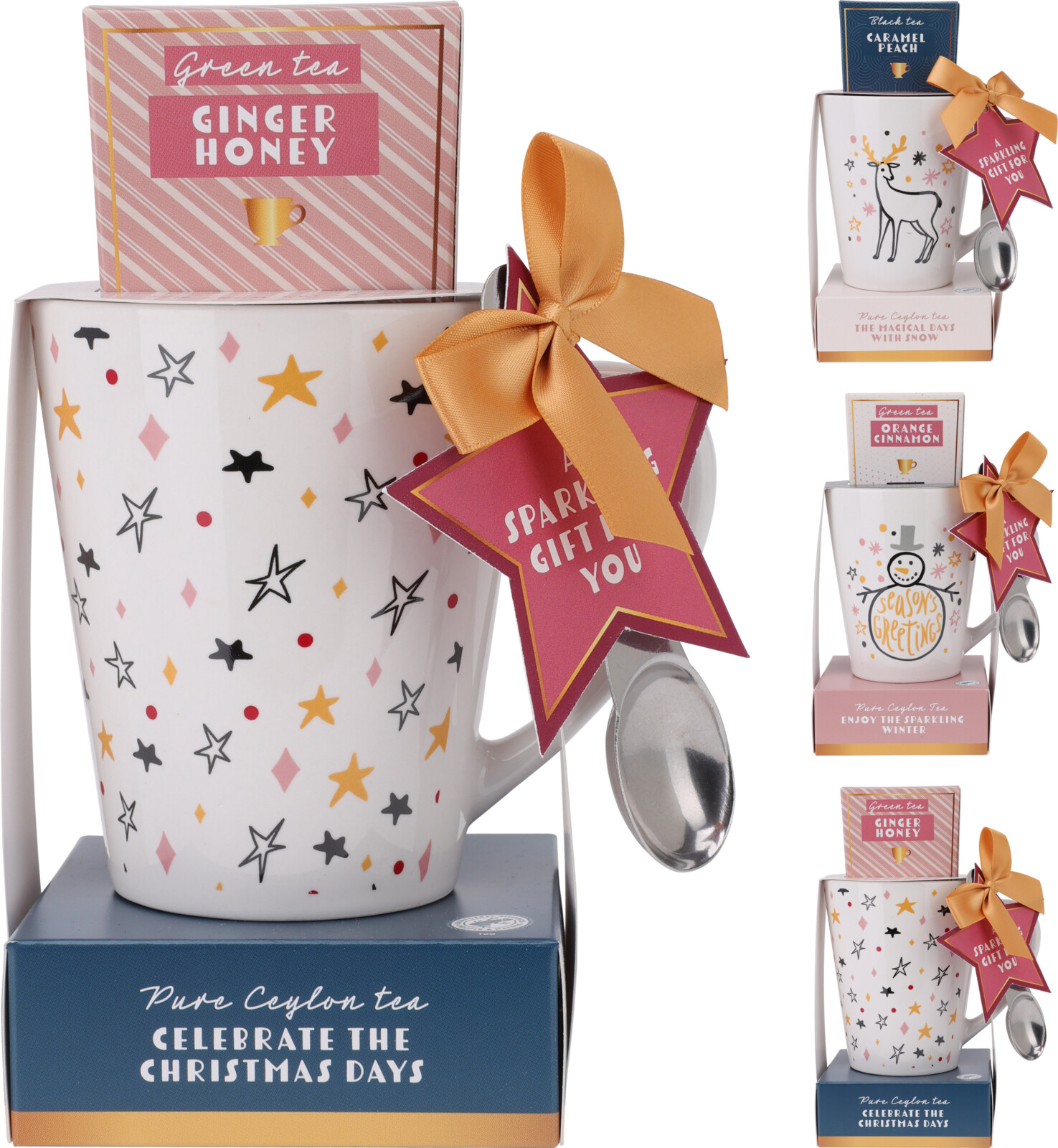 Presentset -Te och mugg (Svart te med kola & persika)
