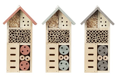 Insektshotell med färgat tak (Grått tak)