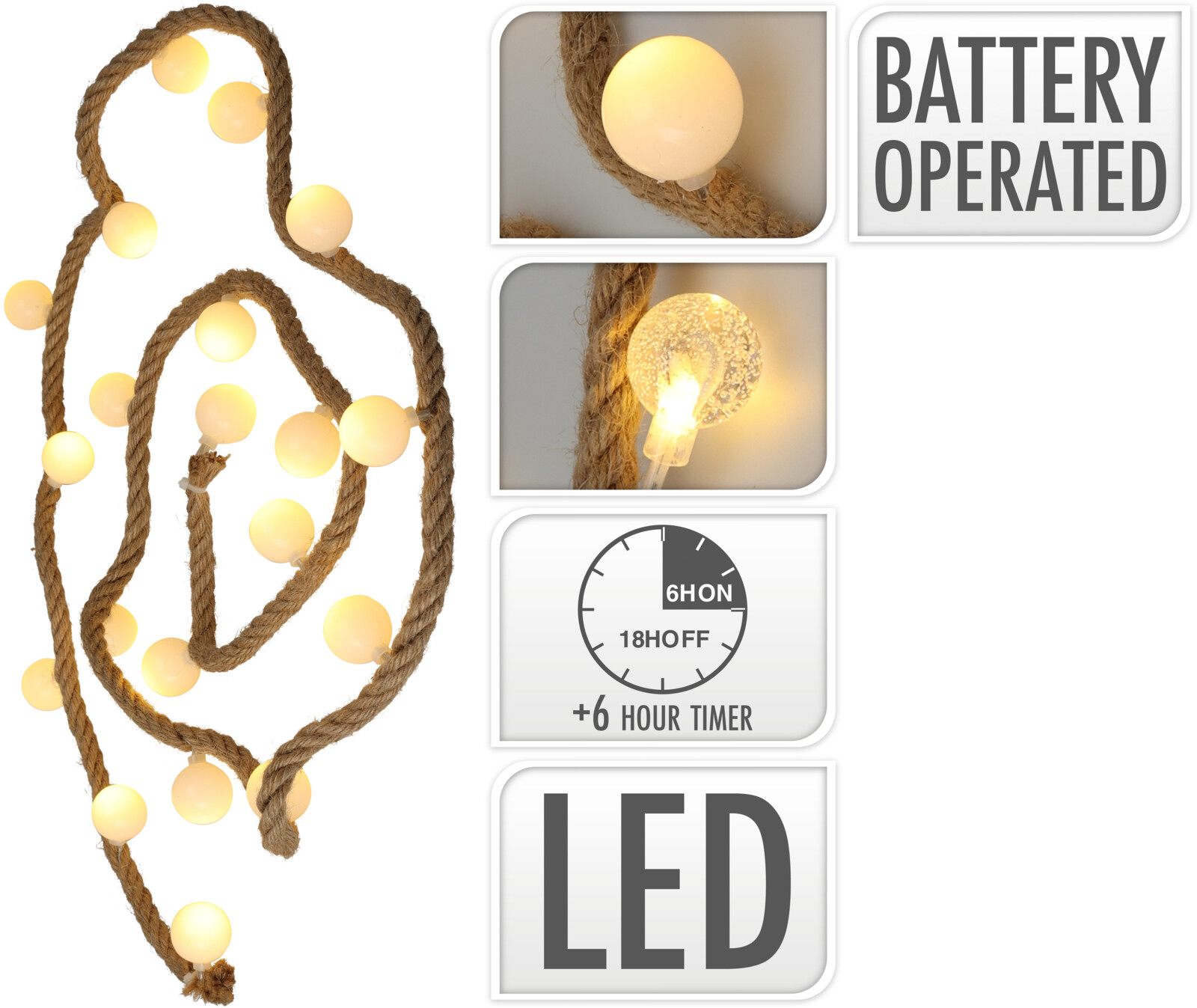 Dekorationsrep med lampor (Bubblig lampa)