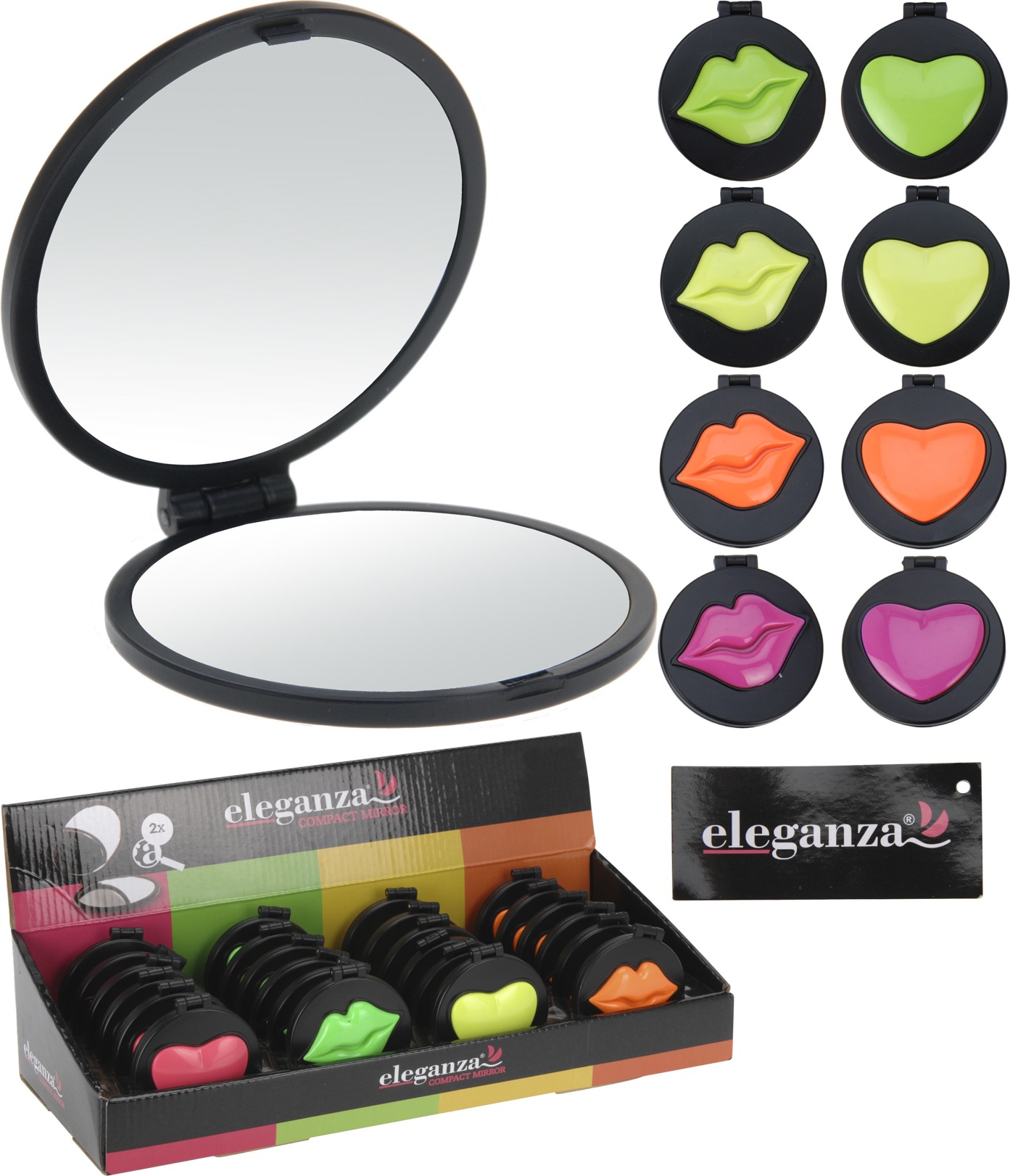 Spegel etui (Läppar neon gul)