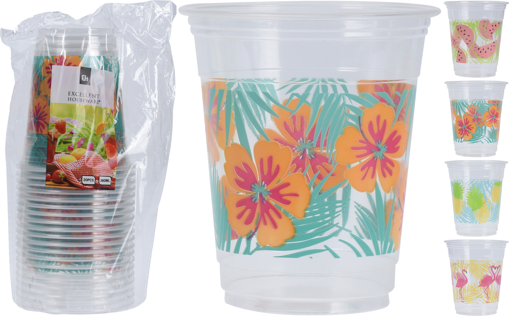 Plastmuggar -Sommar 20-pack (Blommor)