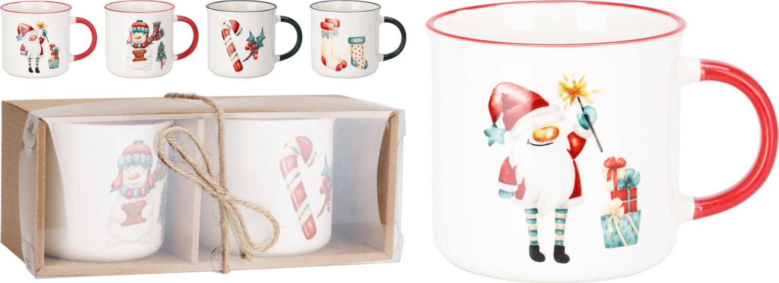 Presentset med 2-pack julmuggar (Snögubbe)