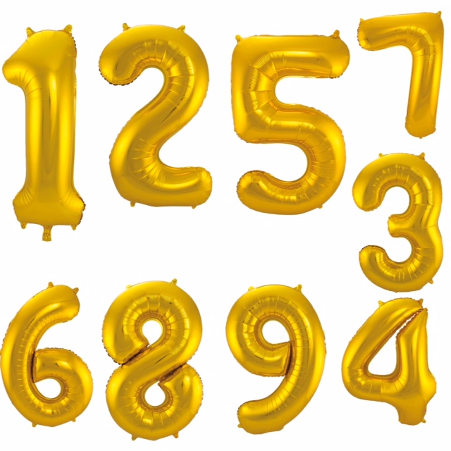 Sifferballong guld 102cm (6)